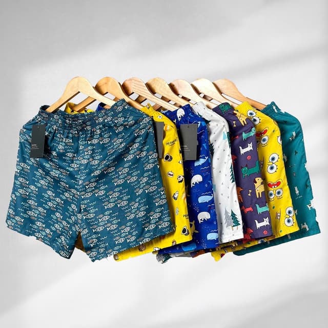 (QSM4) Shorts Men cotton Sleep Wear - Super Cool cotton Home Shorts, Cartoon Short Cool