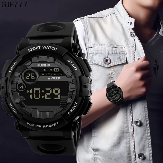 Men's Watch Big Dial Cool Fashion Outdoor Leisure Sports Luminous Digital Watch