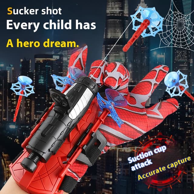 Spiderman Launcher Spider Gloves Toys Role-Playing Children Shooting Toys Spiderman Gloves Wrist Launcher Accessories Gifts for Children