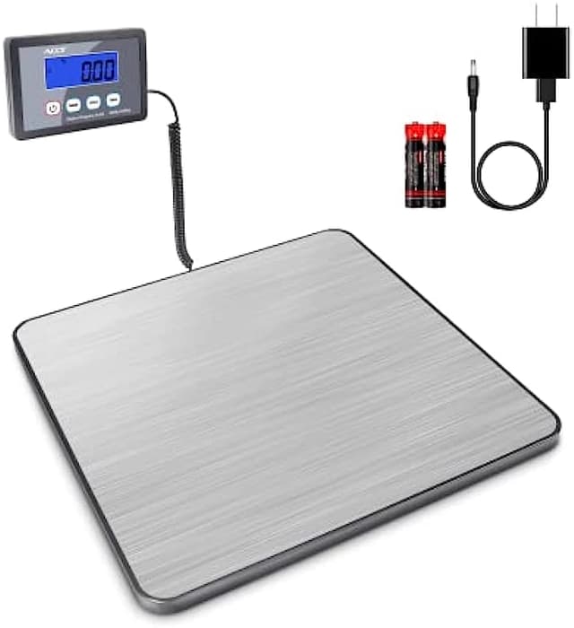 ACCT Postage Scale 400lb, mail scale, Digital Postal Scale with hold /auto-off/tare function, shipping scale for packages/small business/luggage/office, heavy duty scale with batteries & power ada