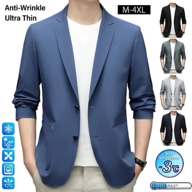 Ultra thin and Comfortable Ice Silk Suit for Men in Summer
