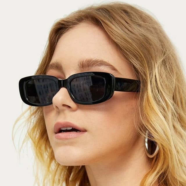 Vintage Oval Shades Women Brand Designer Small Frame Sun Retro Black Glasses Aesthetic Shades
