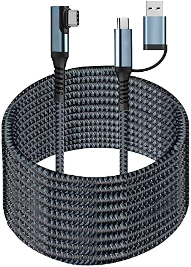 SUMPK VR Link Cable 20FT Compatible for Oculus Quest 2, USB 3.2 Type C to C 5Gbps High Speed Data Transfer & Fast Charging Cord for Virtual Reality Headset and PC Gaming