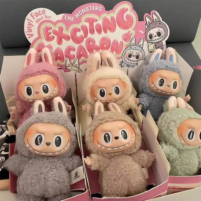 LABUBU Heart-beating Macaron OEM Factory Vinyl Face Series Blind Box Trendy cartoon Toy Figure Blind BoxGirls Birthday Creative Gift