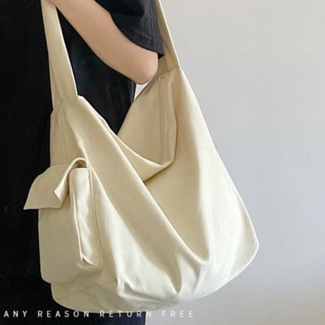 Ins New Female Student Korean Canvas Messenger Bag Casual Lazy Wind Shoulder Bag Joker Large Capacity Handbag