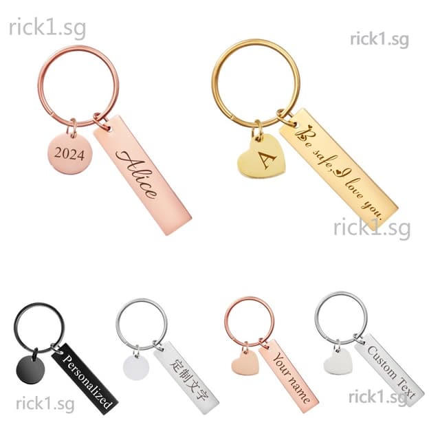 Personalized Stainless Steel Keychain Couple Gift Custom Name Keychain Engraved Date Blessing Words Graduation Gift New Year Gift Personalized Gift For Women Men