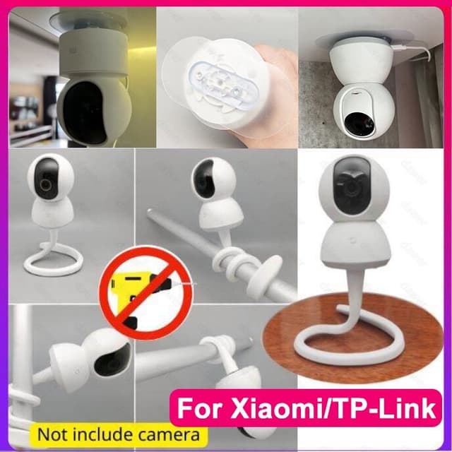 For Xiaomi TP-Link Tapo,Imou Ranger 2 IP,EZVIZ C6N IP Camera CCTV Stand Holder Free-Punch Wall Mount Without Drilling Adjustable Bracket Tripod