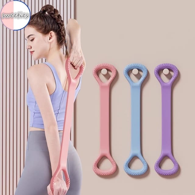 Silicone 8-shaped yoga restraint high elastic band home fitness equipment stretching band chest expansion yoga elastic band