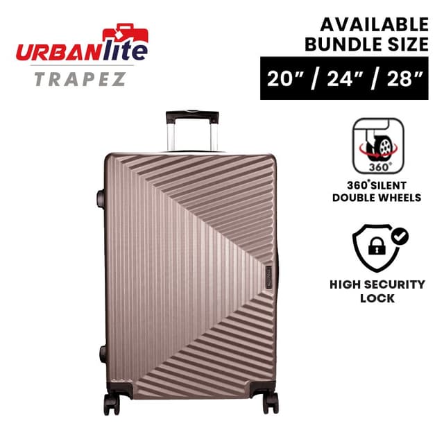 (SG Ready Stock Urbanlite TRAPEZ 20" / 24" / 28" 360° Spinner 8 Wheels ABS Hard case - ULH9913(Universal Traveller)