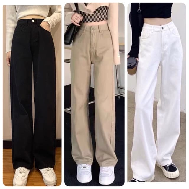 Women's Wide-Waisted Khaki jeans With Super hach Shape
