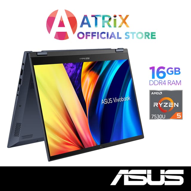 【Express Delivery】ASUS Vivobook S 14 Flip TN3402YA-LZ127W | 14" FHD+ touch | Ryzen5 7530U | 16GB/512GB SSD | Win11 | 2Y
