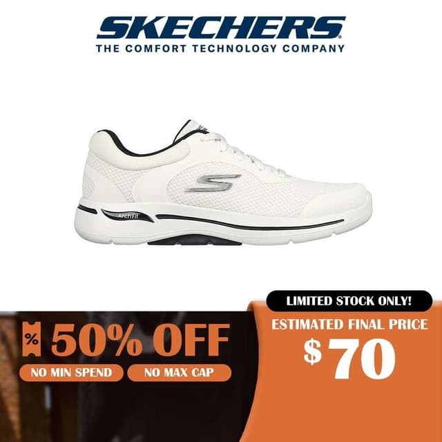 Skechers Online Exclusive Men GOwalk Arch Fit Overview Walking Shoes - 216261-WTBK Arch Fit, Comfort Pillar Live_50