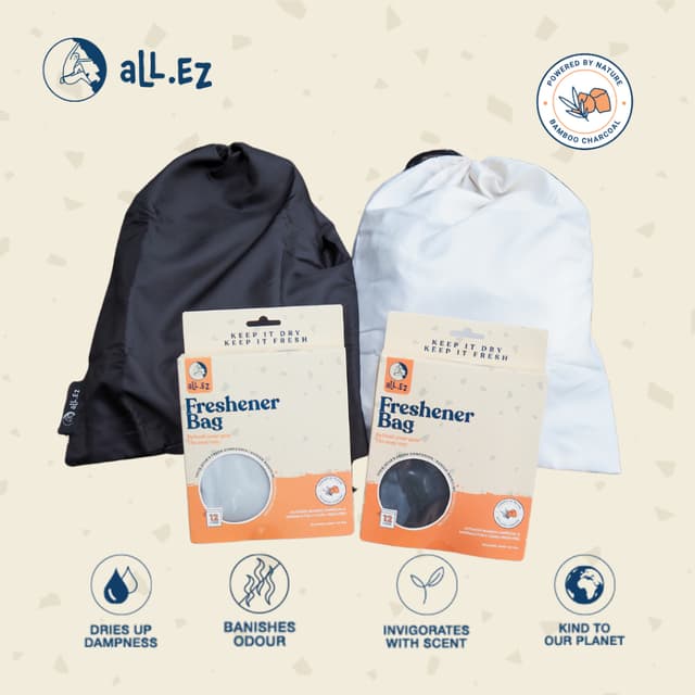 aLL.EZ Freshener Bag | Deodorize Gears | Banish Moisture, Eliminate Odours | Workout, Climbing, Running, Lifting & etc
