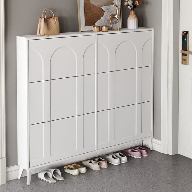 Shoe Cabinet Italian Ultra-thin 17/24cm Deep Shoe Rack Small Household Shoe Storage Shoe Box (BI)