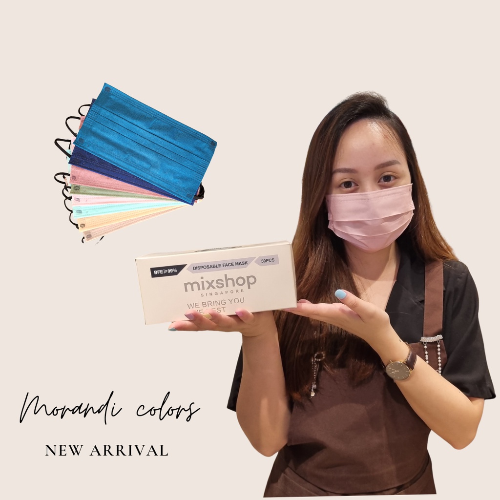 mixshop Morandi colors 3PLY disposable face mask, Medical Mask, BFE>99% Mask, SG STOCK