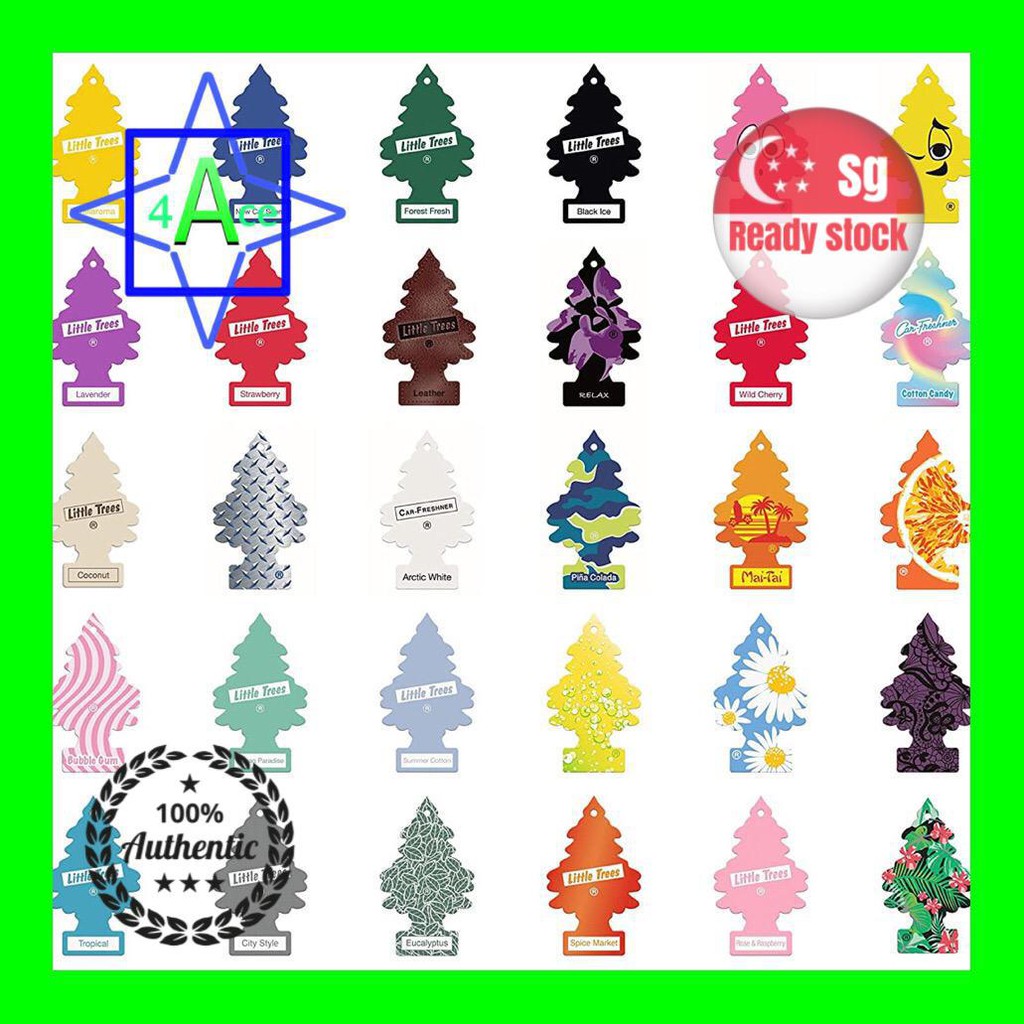 Little Trees - Air freshener for Car and Home - Bubblegum, black Ice, Daisy Fields, Watermelon ...