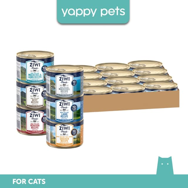 Ziwi Peak Wet Cat Food (185g x 12) | Complete Diet, Meal Topper, Carton Deal, Venison Lamb Beef