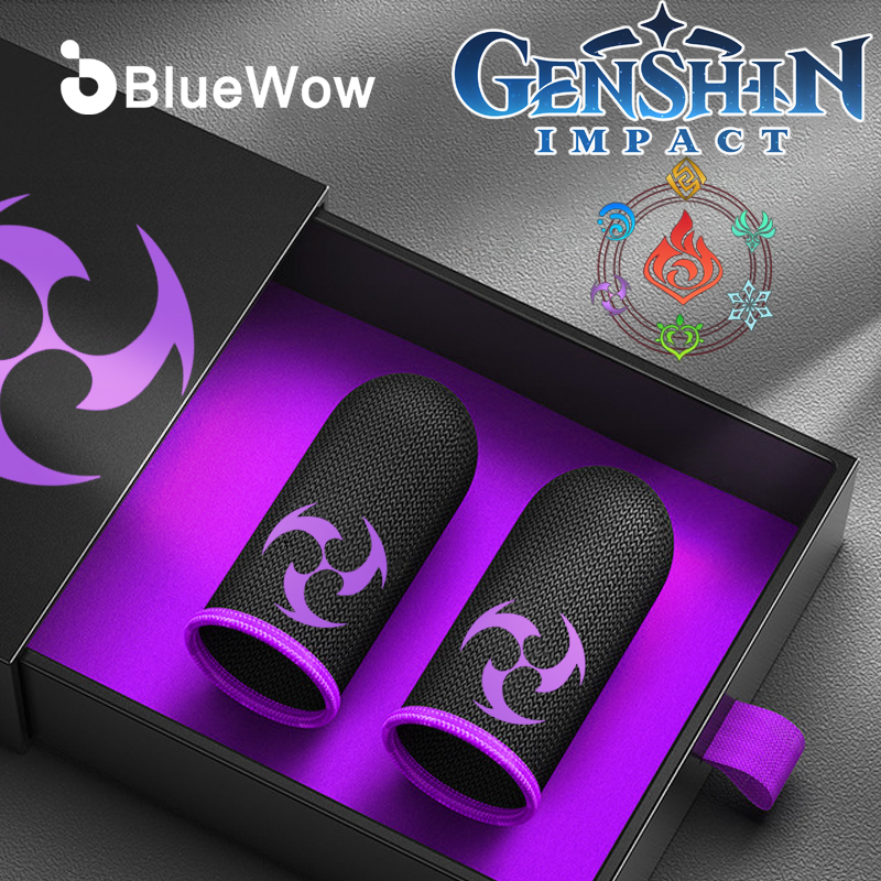 【Genshin】BlueWow Electro Professional Game Finger Sleeve Nano Fiber Breathable Sweatproof Gaming Thumb Thin Gloves Model For Pubg Genshin