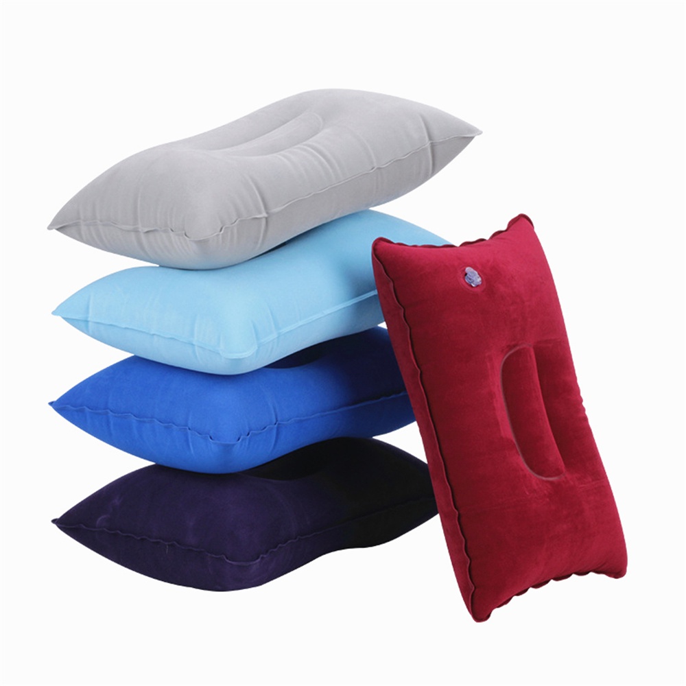 Outdoor Camping Inflatable neck pillow travel Nap Inflatable Pillow Inflatable Pillow portable pillow Floor Stall PVC Flocking Inflatable Cushion