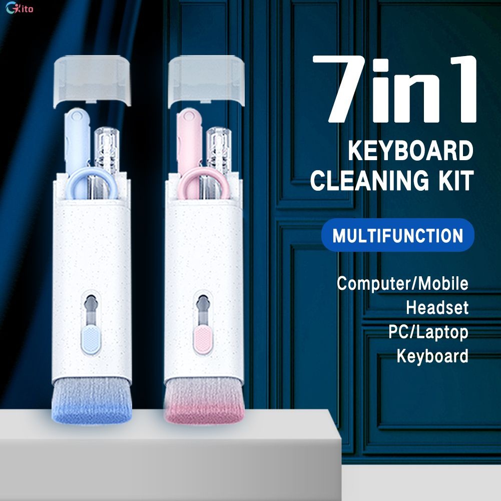 Computer keyboard clean, keyboard clean kit, makeup brush set, computer keyboard cleaner, 7-in-1 for headset keyboard cleaning equipment.