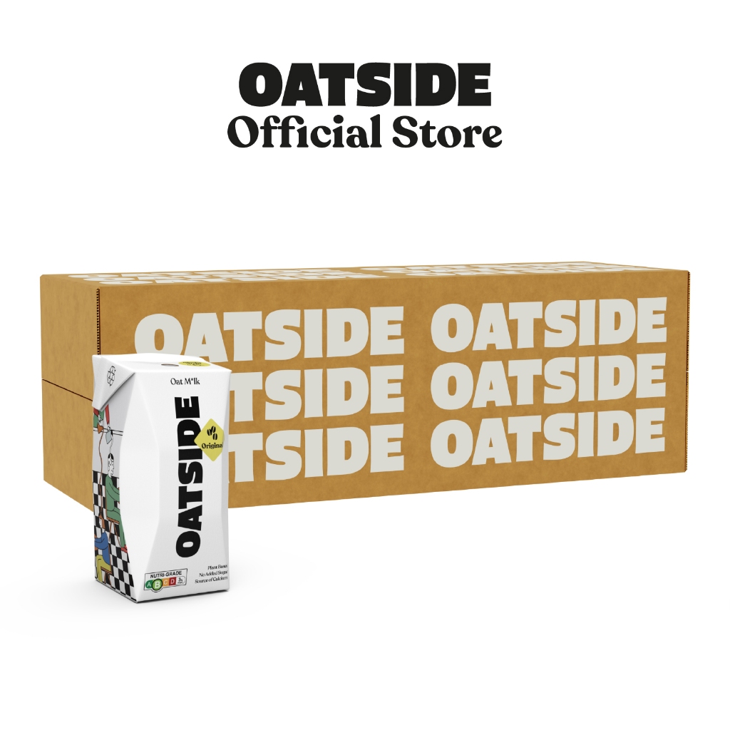 OATSIDE Barista Blend Original Oat Milk 24x200ml w straw- Dairy Free, Creamy, Zero Added Sugar