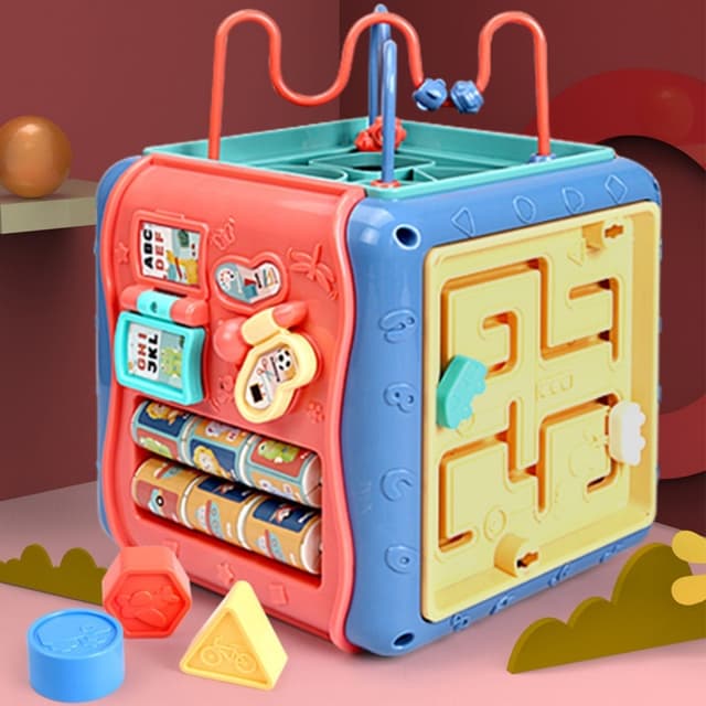 Baby hand drum baby toy children's music hand drum hexahedral early education educational rechargeable 0-1 years old June