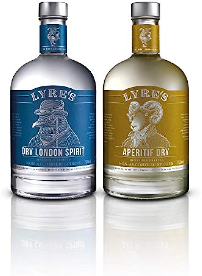 Lyre's Dry Martini Non-Alcoholic Set (Pack of 2) | Dry London (Gin Style) & Aperitif Dry (Dry Vermouth Style) | Award Winning | 23.7 Fl Oz