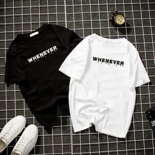 Wide form T-Shirt unisex Men And Women unisex WHEN EVER Thick And Smooth Fabric