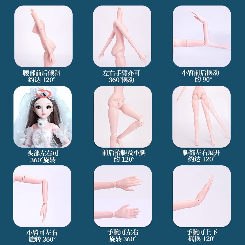 Yuan Jirui(yegaie)Dress up Princess Barbie Doll Toy Girl Princess Gift Box Doll Large Princess Elsa Children's Gift