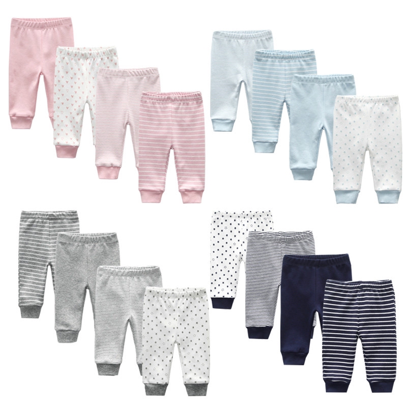 Newborn Baby Pants Pure Cotton Thin Men and Women Baby Pants(4pcs)