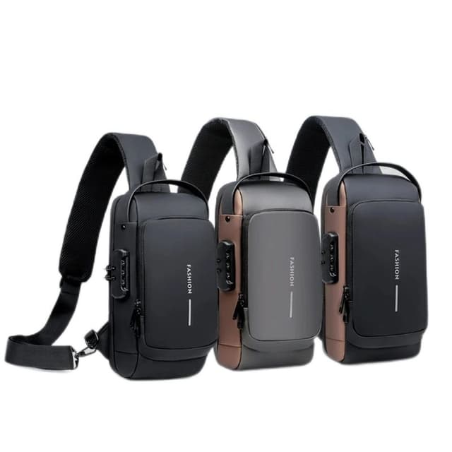 Waterproof Combination Lock Anti-theft Sling Bag for Men and Women