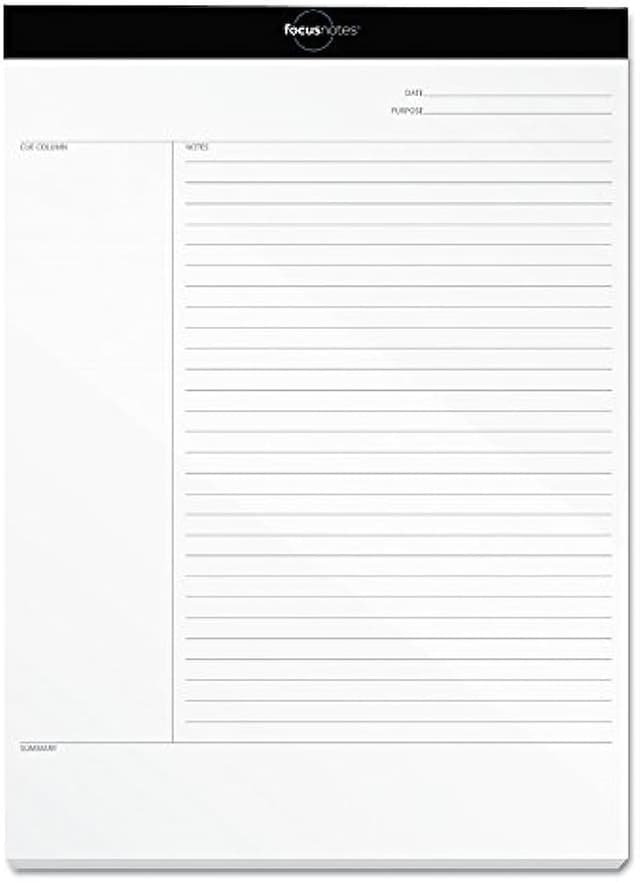 Oxford FocusNotes Writing Pad, 8-1/2" x 11-3/4", 50 Sheets (77103)
