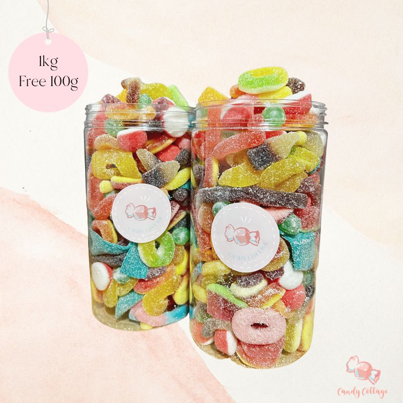 Candy Cottage 550G/1.1KG Gummy Bottle - MIX AND MATCH ASSORTED GUMMY SOUR GUMMY AND CANDY BIRTHDAY GIFT DOOR GIFT