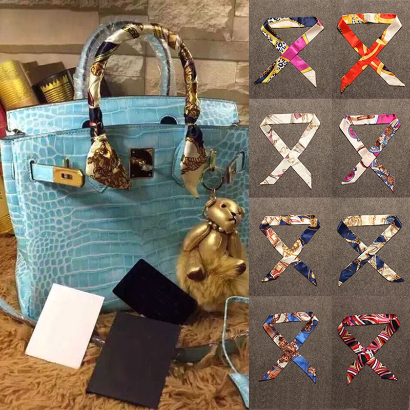 Parsimonious 1-20# New Fashion 40 Colors Design Swathe Bag Handle Popular Small Silk Scarf Hands Neck Ribbon