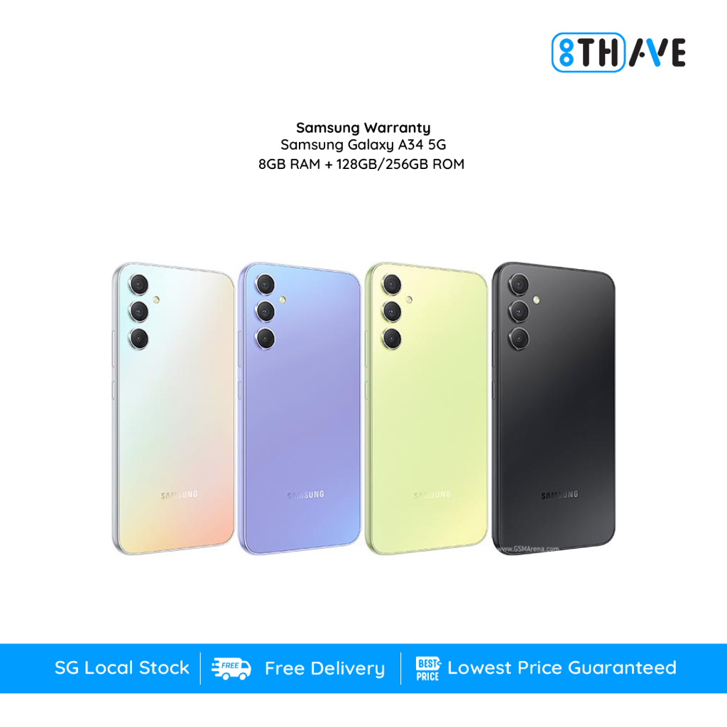 Samsung Galaxy A34 5G | A33 5G | 8GB RAM + 128GB/256GB ROM | 1 Year Samsung Warranty | SG Local