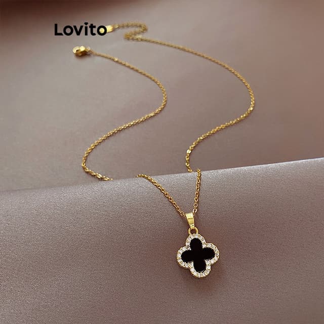 Lovito Casual Floral Temperament Necklaces for Women LFA03222 (Gold/Silver)
