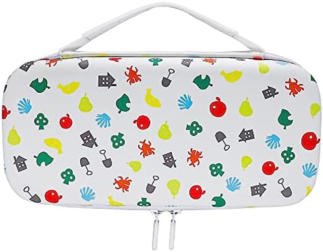 Hard Shell Carrying Case for Nintendo Switch & Switch Lite, Portable Handle Bag Compatible with Animal Crossing Special Edit [20 Game Slots] [Double Hard Shell] [Handle Design]
