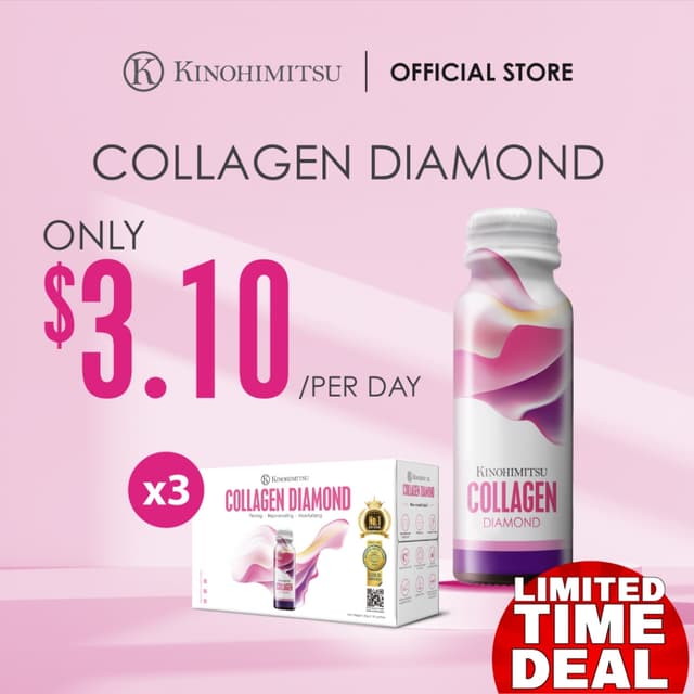 Kinohimitsu Collagen Diamond 5300mg Inner Beauty Supplement 50ml - Skin Firming, Pore Tightening