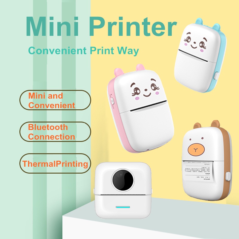 ✨Ready stock✨ Mini Portable 57mm Wireless Bluetooth Pocket Thermal Printer Android IOS Print labels, sticker, notes