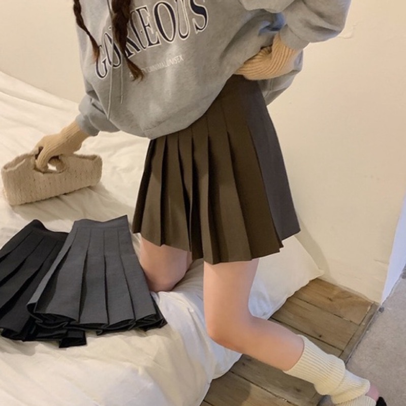 Mili??現貨秒出?學院風百褶裙~高腰修身百褶裙/高腰半身裙/A字裙/短裙
