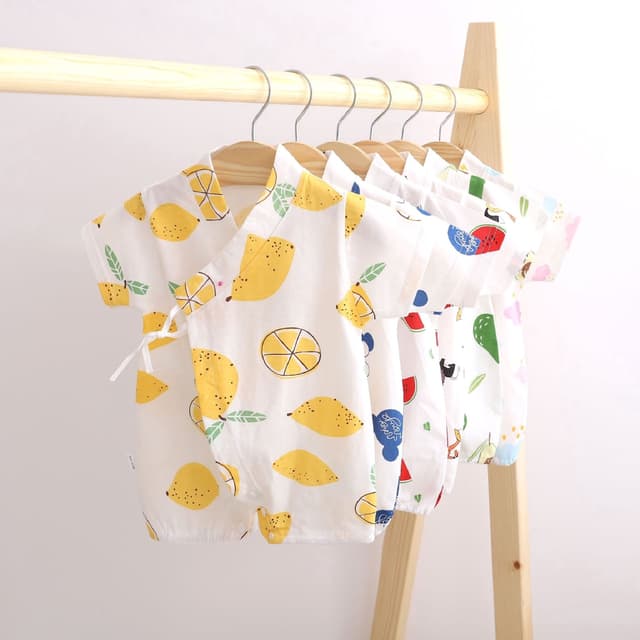 Infant Baby Newborn Girls&boys Cartoon Fruit Colorful Short Sleeve Romper Jumpsuit Bodysuit Shirt Summer Clothes