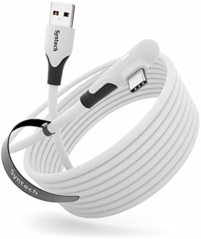 Syntech Link Cable 16FT Compatible with Oculus/Meta Quest 2 Accessories VR Headset, High Speed Data Transfer Cord USB 3.0 Cable Type C LED Light for Gaming PC/Steam VR