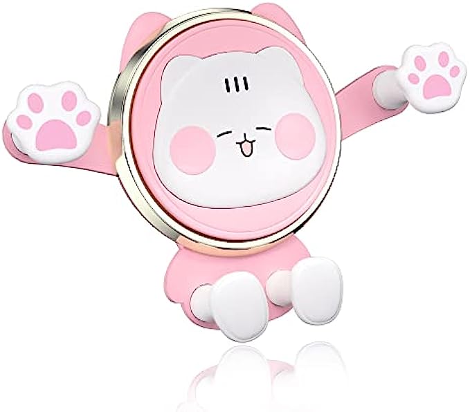 CEENFFO Car Phone Holder Mount, Air Vent Clip Holder Cute, Cell Phone Holder for Car Compatible with 4-7 inch Smartphone Car Accessories for Women and Girls(Pink)