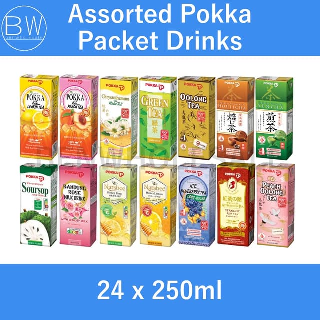 Assorted Pokka Packet Drinks (Green Tea/ Lemon Tea/ Oolong Tea/ Peach Tea/ Houjicha/ Chrysanthemum)