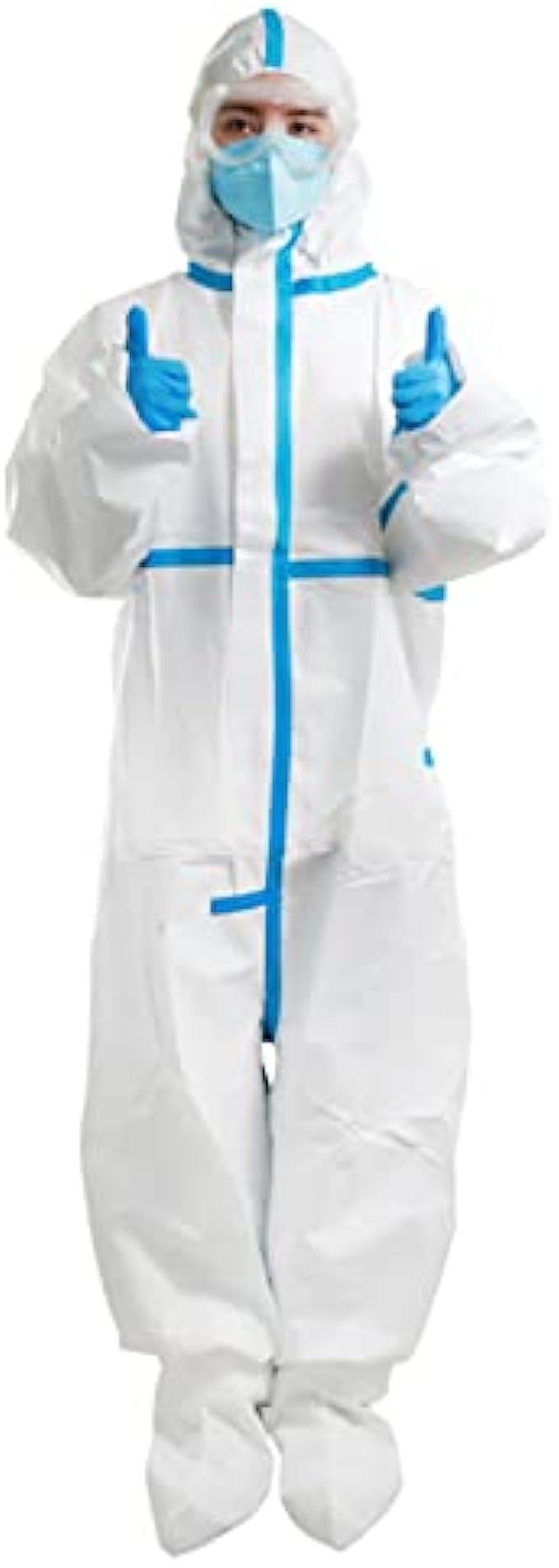 EZGOODZ Disposable SF 50 gsm Coversalls with Elastic Wrists, Hood & Boots