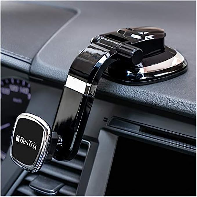 BESTRIX Phone Holder for Car, Magnetic Car Phone Mount | Dashboard Cell Phone Car Phone Holder Compatible with iPhone 12 11 Pro,Xr,Xs,XS MAX,XR,X, Galaxy S20 Note 20 Ultra & All Smartphones