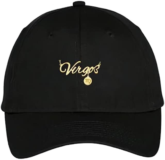 Stainless Steel 2D Pendant Zodiac Sign Baseball Adjustable Cotton Women's Dad Cap