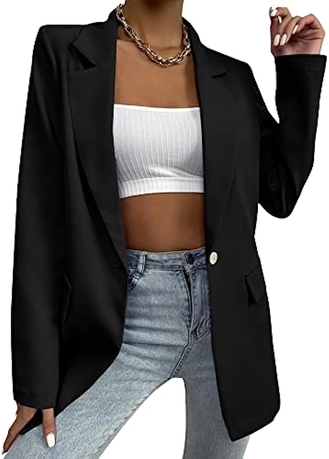 Grlasen Oversize Blazer Women's Blazers & Suit Jackets Work Office Blazer Long Sleeve Lapel Coats