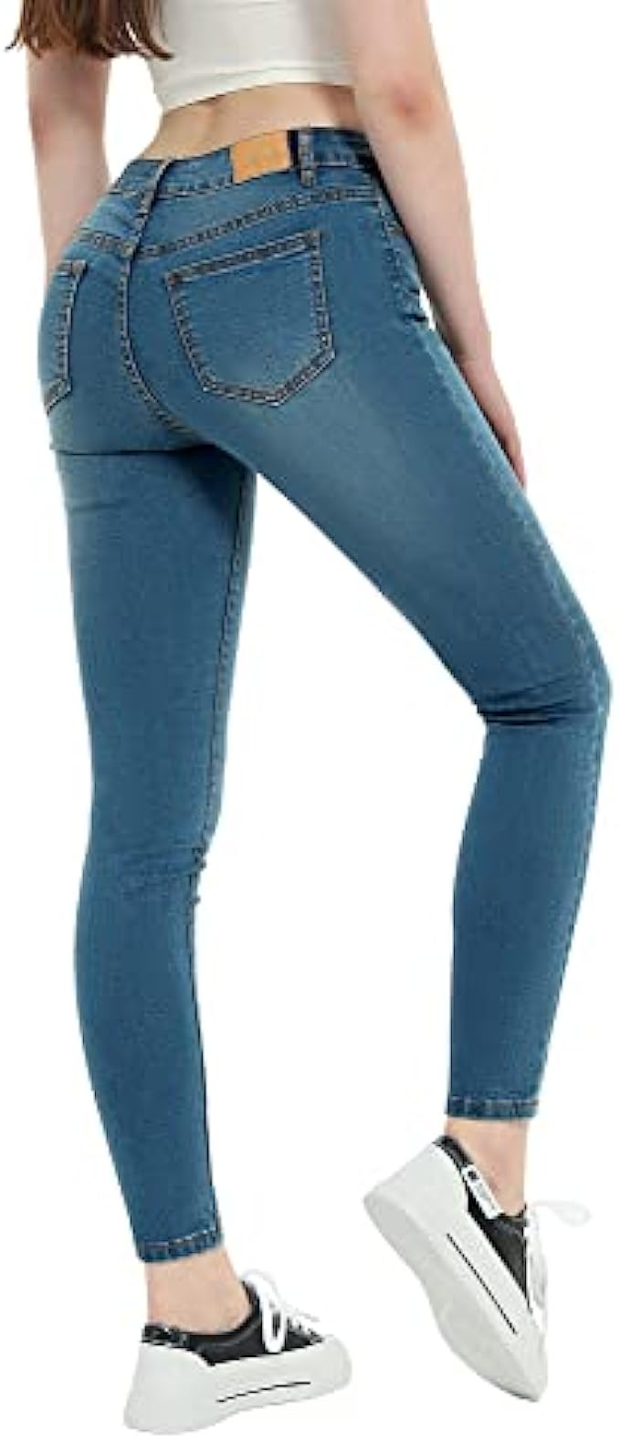 vgainwells Women's Mid Rise Stretch Skinny Jeans Classic Totally Shaping Denim Pants Medium Blue,9