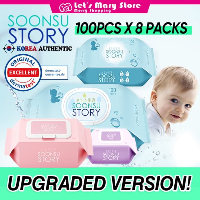 SoonSu Story safe baby wet wipes / EWG Green Grade / Korean Baby wipes wet tissue by Let's Mary Store Official